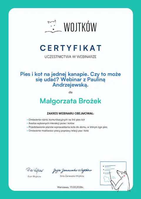 Certyfikat szkoleniowy